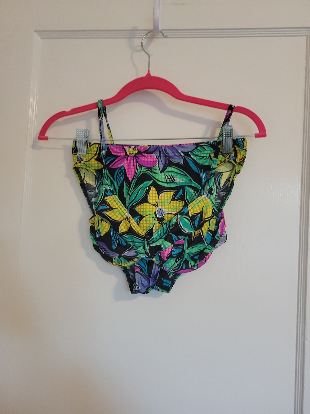 Body I.D Vintage Floral Neon Bikini Swimsuit Size 10